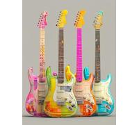 DIY Peinture Numero Adulte Couleur, Peinture Numero Activité Manuelle Adulte Kit Guitare, Paint by Numbers for Adults avec Pinceaux et Pigment Acryliques, Decoration Chambre, Cadeau, 50x70cm 9-1501