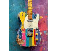 DIY Peinture Numero Adulte Graffiti, Peinture Numero Activité Manuelle Adulte Kit Guitare, Paint by Numbers for Adults avec Pinceaux et Pigment Acryliques, Decoration Chambre, Cadeau, 90x110cm 7-6654