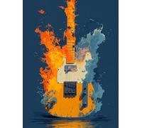 DIY Peinture Numero Adulte Graffiti, Peinture Numero Activité Manuelle Adulte Kit Guitare, Paint by Numbers for Adults avec Pinceaux et Pigment Acryliques, Decoration Chambre, Cadeau, 60x90cm G-9702