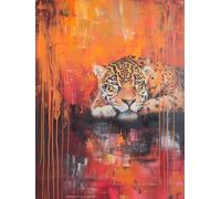 DIY Peinture Numero Adulte LéOpard, Animal Peinture Numero Activité Manuelle Adulte Kits, Paint by Numbers for Adults avec Pinceaux et Pigment Acryliques, Cadeau, Decoration Maison, 50x70cm, Q-3902