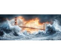 DIY Peinture Numero Adulte Paysage, Peinture Numero Vagues De L'OcéAn, Activité Manuelle Adulte Kit avec Pinceaux et Pigment Acryliques, Paint by Numbers for Enfant, Cadeau Printemps, 160x70cm 7-9399