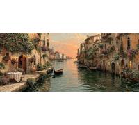 DIY Peinture Numero Adulte Paysage, Peinture Numero Venise, Activité Manuelle Adulte Kit avec Pinceaux et Pigment Acryliques, Paint by Numbers for Enfant, Cadeau Printemps, Deco Maison 110x50cm 9-4884