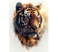 DIY Peinture Numero Adulte Tigre, Animal Peinture Numero Activité Manuelle Adulte Kits, Paint by Numbers for Adults avec Pinceaux et Pigment Acryliques, Cadeau Femme, Decoration Maison, 50x70cm Q-3635