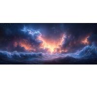 DIY Peinture Numero Adulte Vagues De L'OcéAn, Peinture Numero Ciel éToilé, Activité Manuelle Adulte Kit avec Pinceaux et Pigment Acryliques, Paint by Numbers for Enfant, Cadeau Fille, 160x70cm P-3984