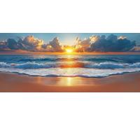 DIY Peinture Numero Adulte Vagues De L'OcéAn, Peinture Numero Coucher De Soleil, Activité Manuelle Adulte Kit avec Pinceaux et Pigment Acryliques, Paint by Numbers for Enfant, Cadeau, 110x50cm 8-1138