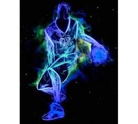 DIY Peinture par Numéro pour Adultes, Peindre par Nombre Kit sur Toile pourDébutant, Joueur de basket d'art Cadeau de jouet de peinture peint à la main16*20 Pouces sans Cadre