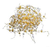 DIY Perle Perle Décoration pour Sapin de Noël Couronne Guirlande en Plastique Élégant Style Européen (Or)