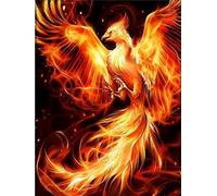 DIY Phénix enflammé Peinture Diamant, 5D Diamant Painting Adultes, Broderie Diamant Painting Kit Complet, Puzzle Diamant Point de Croix, pour Accueil Décor Noël Diamond Art Painting 50x70cm HS-2231