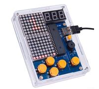 DIY Pixel Console de jeu Kit de construction avec 51 microcontrôleurs, kit de soudure électronique rétro pour jeux classiques, kit éducatif pour programmation et bricolage, boîtier inclus, design