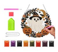 DIY Pumpkin Rhinestone Painting - Halloween Suncatcher | Window Suncatcher
