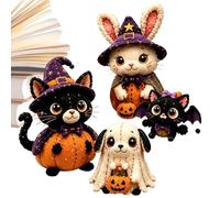 DIY Quilting - Fun Characters Handmade Decor | Handmade Sewing Craft Kit | Soft Felt Pieces Step By Step Guide For Office Home Birthday Projects Halloween Beginners Adults 20x18cm 300g 4 Piece Set