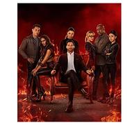 DIY Round Diamond Painting Lucifer TV Poster 3D Embroidery Rhinestone Mosaic Home Decor 40x50cm