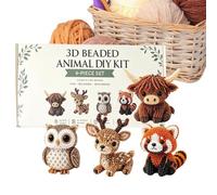 DIY Small 3D Beaded Animal Craft Maker Set Creative Figure Kit | Collection complète faite à la main avec des perles colorées et des instructions étape par étape pour créer une charmante