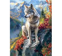 DIY Square Diamond Peinture Kits, Falaise Du Loup 5D personalization Strass Point de Croix Cristal Painting，Pour la décoration de chambre à coucher, salon, Bureau Birthday gifts 90x180cm LZ426O