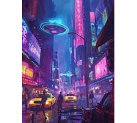 DIY Square Diamond Peinture Kits, Villes Interstellaires 5D personalization Strass Point de Croix Cristal Painting，Pour la décoration de chambre à coucher, salon, Bureau Birthday gifts 90x180cm LZ746O