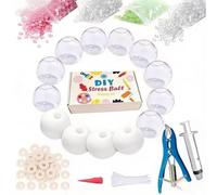 DIY Stress Ball Making Kit 15 TPR Skins,4.2 oz Fillers,1 Vacuum Tool,15 Cable Tie for Create ASMR Anxiety Relief Toys Crunchy Relaxing