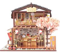 DIY Sushi Shop Model Bois Créativité Japonaise LED -Assemblage Jouet Moisissure pour Adolescents Adultes