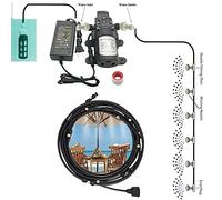 DIY Système de Brumisateur, Système de Refroidissement Kit par Brumisation Extérieur avec pompe 12v, Patio Atomisation Micro Sprinkler Irrigation Jardin, Système D'irrigation pour Gazebo/Réseaux