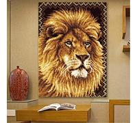 DIY Tapestry Latch Hook Kits Hanging Rug Handmade Embroidery Making Kits Home Decorations Suitable for Adults Kids and Beginners (Lion) 3022in (47 * 33in)