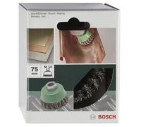 Bosch Brosse boisseau pour meuleuse droite et angulaire – fils ondulés laitonnés 75 mm – 2609256504