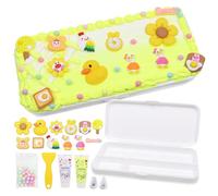 DIY Trousses à Crayons, Kit de Colle Crème et Décoration, Trousse Personnalisable, Trousse à Décorer, Trousse à Crayons Enfants pour Anniversaire d'enfant, Bricolage, Artisanat, Cadeau, 20 x 9 x 3 cm