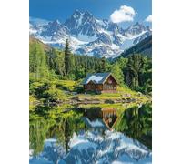 DIY Vallée Peinture Diamant Painting Kit, 5D Maisons Diamant Painting Complet Kits, DIY Peinture Diamant Adulte Kits pour Débutants, Cristal Strass Artisanat, Décoration Murale Maison 100x120cm -3175