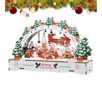 DIY Village de Noël en bois - Décoration de table éclairée - Maison de Noël pour décoration de table | Pour amateurs de bibliothèque rebord de fenêtre vitrine table de chevet nappe étude bureau
