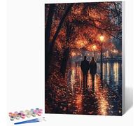 DIY Ville Peinture Numero Adulte Automne Peinture Par Numero Adulte CréAtifs Kit De Bricolage Sur Toile, DéButants Acrylique PigmentéE Coloriage Kit, Cadeau, Decoration 40x60cm (Sans Cadre) -LKF0714I3