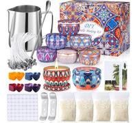 Diy Wax Candle Making Kit,Scented Candles,Candle Wicks,Jar Production,Stickers,Stickers,Colour Dye,Black,Yellow,One Size