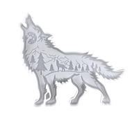 Diy Wolf Moule en silicone époxy en résine avec arbre de montagne, décoration de Noël | Convient pour la décoration de la maison Coaster Art Home Holiday Craft Making Decoration Creative