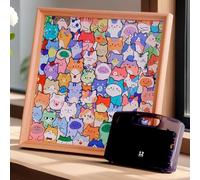 DIY Wooden Cat Puzzle Frame, Paintable Wooden Photo Frame, Cat Shaped 3D Wood Cats Jigsaw Puzzles, Unique Animal Puzzle Decor - for Decoration Craft Lover (with 24-Color Pen Set)