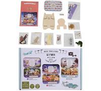 DIY Wooden Doll House Box Miniature Toy, Miniature Dollhouse Kit with LED Light Decoration, Complete Crafting Set for Teens and Adults Includes LR44 Batteries and English Instructi (Parc