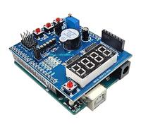 DIYables Bouclier multifonction compatible avec Arduino Uno R3 et R4, Mega 2560, affichage LED à 4 chiffres 7 segments, LED SMD, potentiomètre, boutons poussoirs, buzzer piézoélectrique, interfaces de