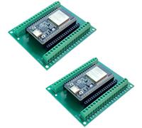 DIYables ESP32S ESP-WROOM-32 Lot de 2 cartes de développement 38 broches avec bouclier d'extension à bornes à vis, USB Type-C CP2102 WiFi Bluetooth compatible avec Arduino IDE