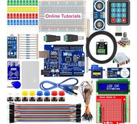 DIYables STEM V3 Kit de démarrage - Entièrement compatible avec Arduino Uno R3, inclut la carte DIYables, capteurs, affichage, modules, carte d'extension, platine d'expérimentation, fils de