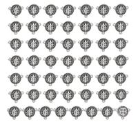 diyalo Chapelet à 3 trous pour Saint Benoît/Médaille Miraculeuse/Notre-Dame de Guadalupe/Vierge Marie/Christ Jésus Chapelet Centre de Table Connecteur pour la fabrication de bijoux, Métal, Pas de