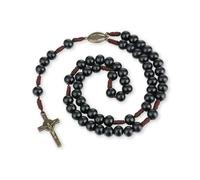 diyalo Chapelet chapelet tressé à la main avec perles de prière de 10 mm, médaille de notre dame crucifixion croix