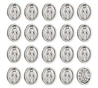 diyalo Exorcisme Saint Benoît de Nursie/Médaille miraculeuse/Jésus Croix Perles en vrac pour la fabrication de bijoux Chapelet Collier Bracelet Prière Chaplet, Métal, Pas de gemme
