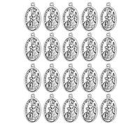 diyalo Lot de 20 petits pendentifs Saint Joseph/Michael/Christophe/Santiago des apôtres/Notre Dame pour bricolage, collier, bracelet, Métal, Pas de gemme