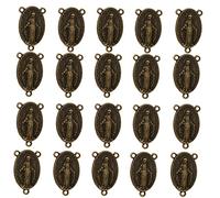 diyalo Médaille miraculeuse à 3 trous de Saint Benoît/Notre-Dame de Guadalupe/Vierge Marie/Christ Jésus Rosaire pour fabrication de bijoux, Métal, Pas de gemme