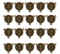 diyalo Médaille miraculeuse à 3 trous de Saint Benoît/Notre-Dame de Guadalupe/Vierge Marie/Christ Jésus Rosaire pour fabrication de bijoux, Métal, Pas de gemme