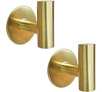 diyannuo Lot de 2 crochets adhésifs en acier inoxydable doré pour serviettes, peignoir, chapeau, éponges, clés - Porte de cuisine, chambre à coucher, salle de bain (Or)