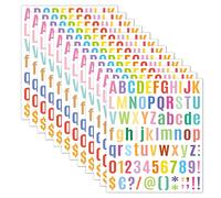 DIYBravo 10 Feuilles Autocollants de Lettre d'Alphabet en Vinyle, Autocollants de Numéro Auto-Adhésifs pour Art Décoration Personnaliser Numéro d'Adresse Plaque de Porte Voitures