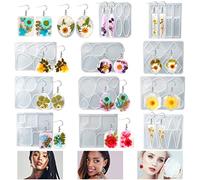 DIYBravo 11 Moulles Résine Bijoux en Silicone Moules à Boucles D'oreilles Moule Bijoux Earring Molds pour Boucles D'oreilles Pendentifs (11 pièces)