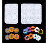 DIYBravo 2Pcs Moule en Résine Époxy Cristal pour Pièces de Monnaie de Jeu Moule en Silicone Outils de Moulage Resin Game Currency Mold Bitcoin Mould (Moule de pièce de Monnaie de Jeu)