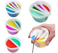 DIYBravo 4 Pièces Tasses Fendue pour Verser la Résine/Peinture Séparateurs Versement de Peinture Réutilisables Gobelets en résine Split Cup pour Bricolage Fluide Art (2/3/4/5 séparateurs)