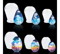 DIYBravo 6 Pièces Moules Résine de œufs et Gouttes d'eau Mini, Moules de Résine Époxy de Collier Pendentif Porte-clés Moules Ornament