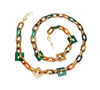 DIYBravo Acrylique Chaînes De Lunettes, Stylisé Lanière De Lunettes élément Géométrique Porte-Lunettes，lunettes Collier De Masque Chaîne De Lunettes Cordon Lunettes Avec Une Boîte Cadeau (Brun Clair)