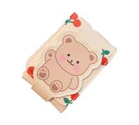 DIYBravo Étui à rouge à lèvres avec miroir en forme de cœur, étui portable en cuir pour gloss à lèvres, Ours mignon., 80 g (Pack of 1), Compacte