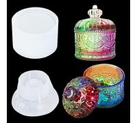 DIYBravo Moule de Boîte avec Couvercle à Bijoux Moule Silicone Résine de Stockage Moule de Coulée Epoxy DIY Moulage pour Rangement Bijoux Resin Mold